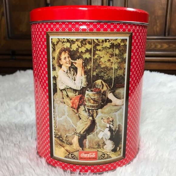 NWOT Set of 4 Vintage Coca-Cola Boys of Summer Round Tin + Refreshment Magnets - Picture 5 of 14